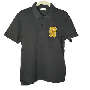 Sandro Paris Men’s Polo Size Medium Black Bear Teddy Short Sleeves